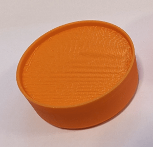 The underside of prototype 1, showing the rough texture left behind by the supports.